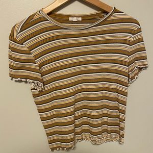 Lettuce striped cropped tee